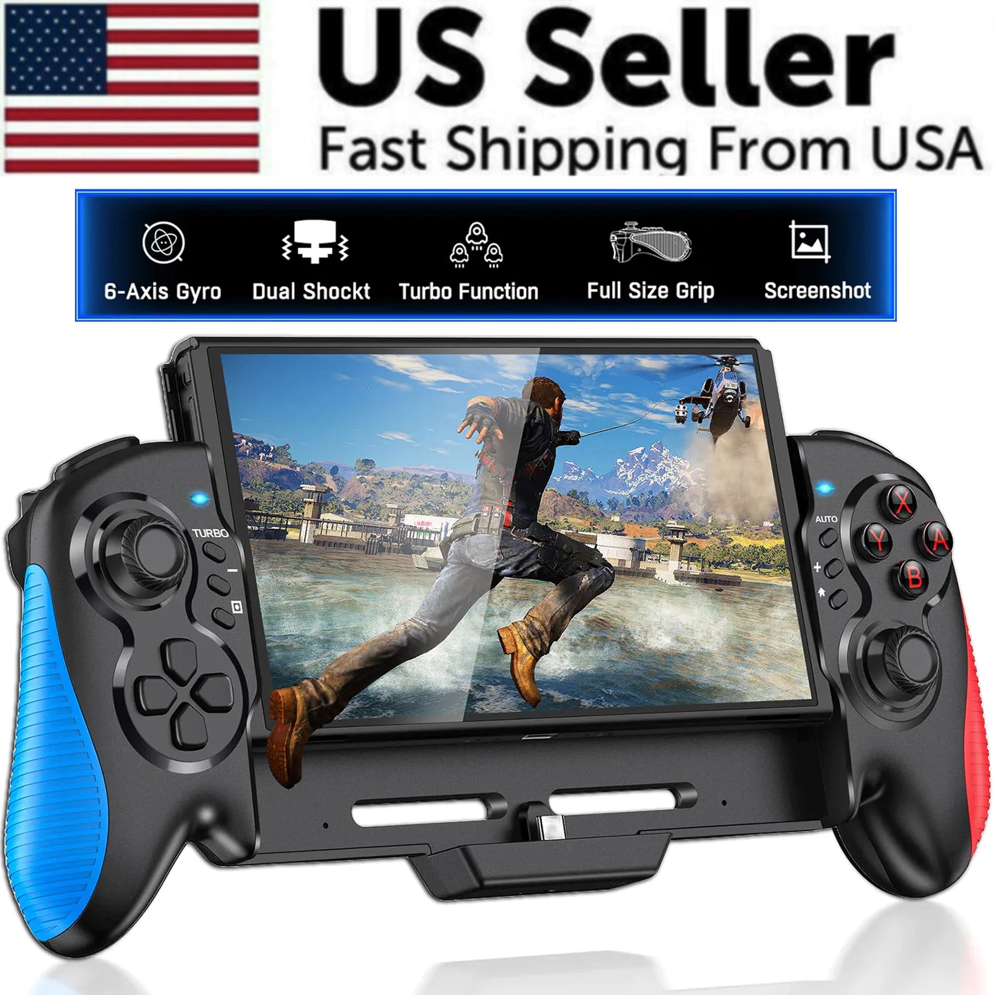 Dual Vibration Handheld Controller Grip Gamepad For Nintendo Switch Joy-Con Game