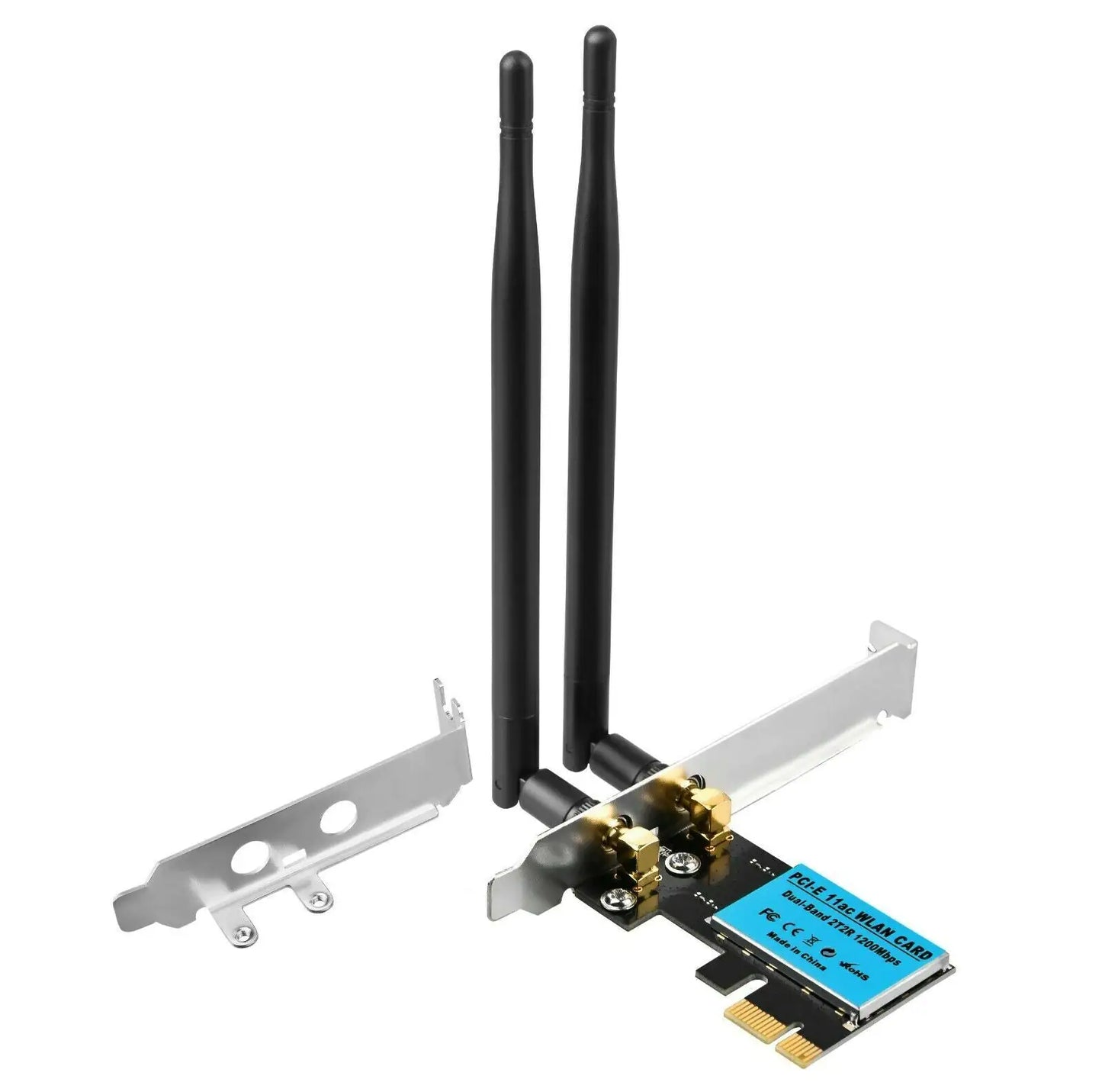 WiFi 1200Mbps Desktop PCIe Adapter 2.4G/5G Dual Band AX210 802.11AX PCI-E Card